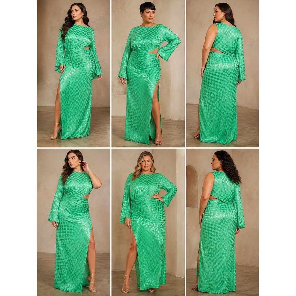 Jen’s Pirate Booty x Free People Westminster Maxi Dress 1X Green Cutout Boho